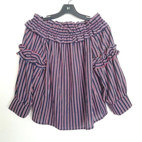 Collective Concepts Off The Shoulder Ruffle Top Sm - Picture 3 of 8